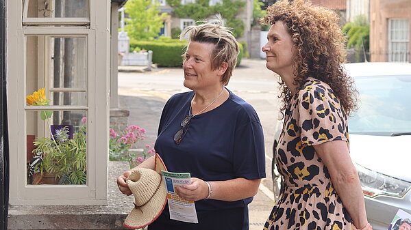 Canvassers at a doorstep